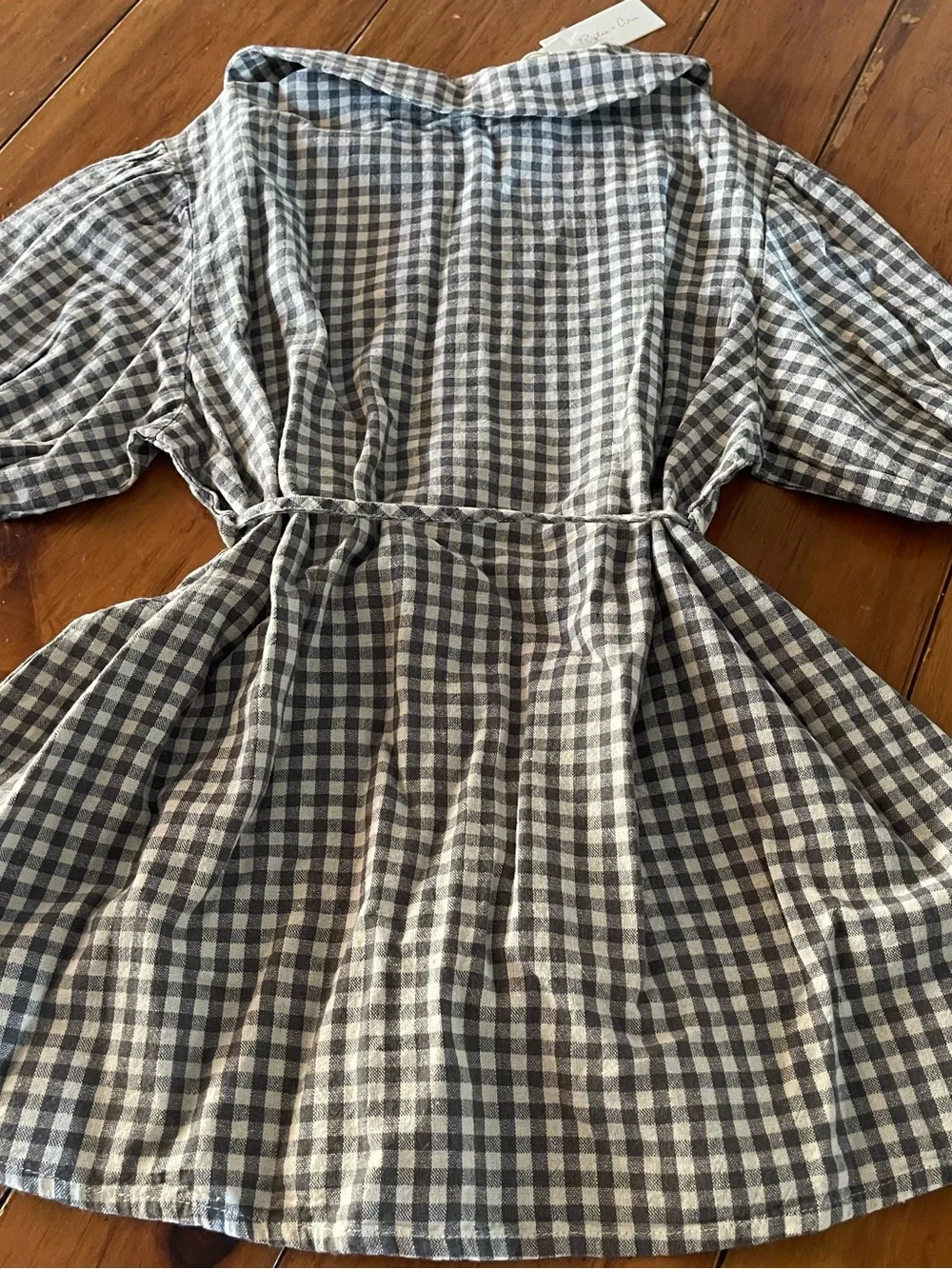 Rylee + Cru Green and White Gingham Dress Set